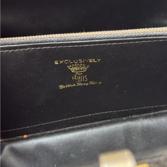 Vintage exclusively for Lewis British Hong Kong Black Woven Handbag - Picture 5 of 5